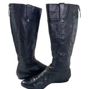 Nine West knee High Boots 8.5 Black Leather zip